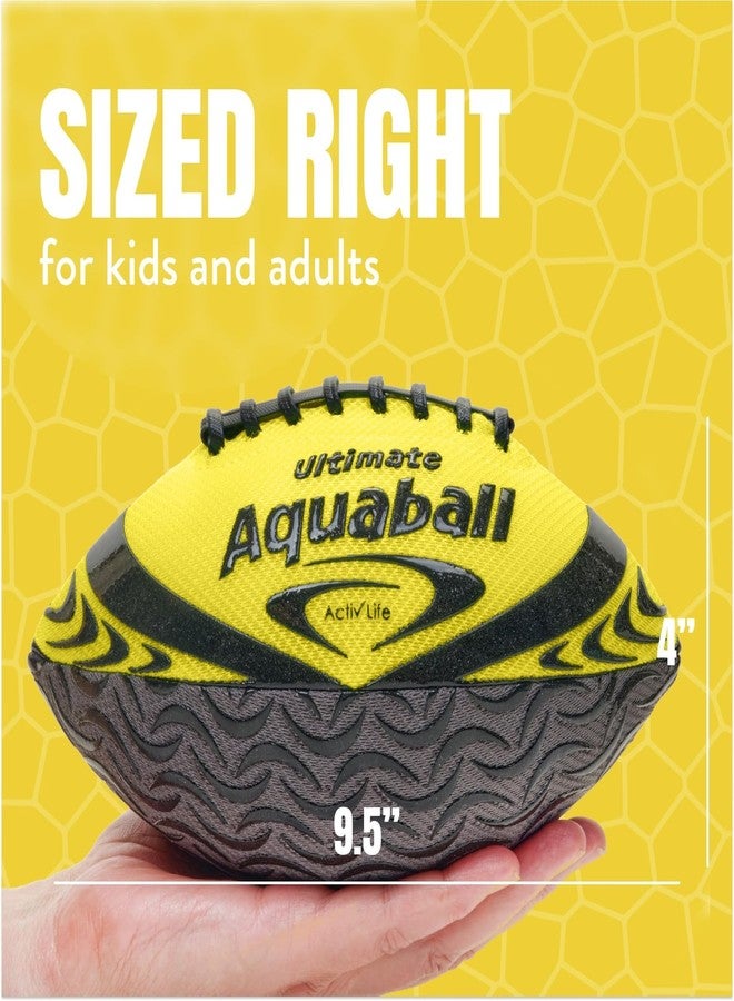 Activ Life Water Football for Pool, Beach, Outdoor, 9.5-inch Waterproof Pool Toys for Kids, Heavy-Duty Water Ball, Double Lacing for Easy Grip, Lake Toys for Sports & Family Games - Yellow - Image 4