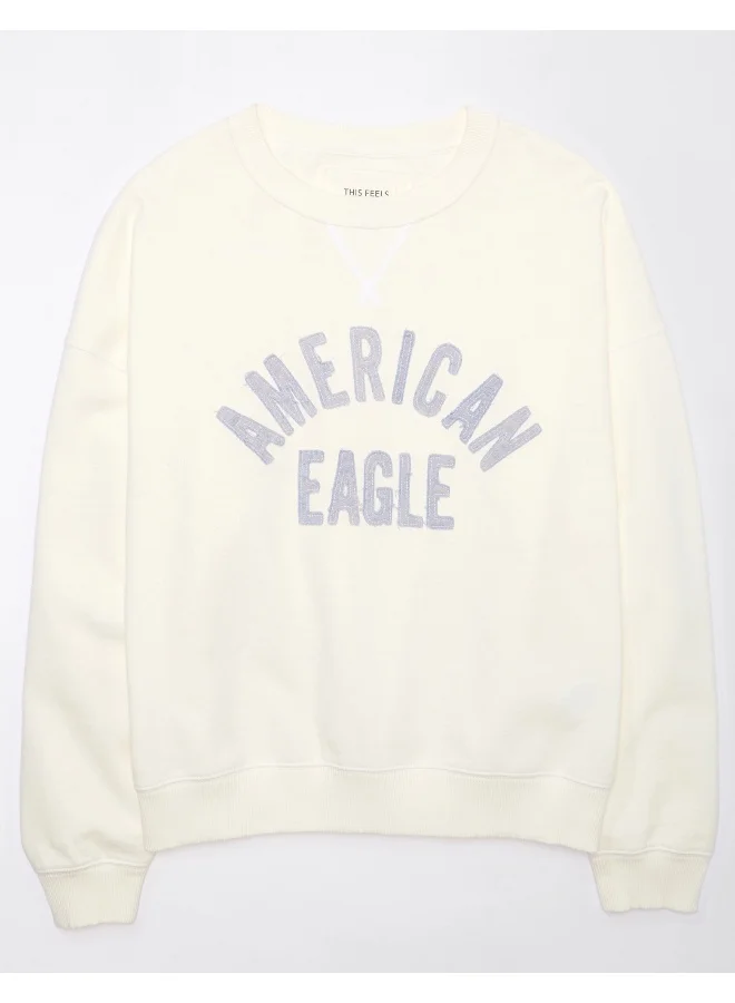 American Eagle AE Crew Neck Graphic Fleece Sweatshirt