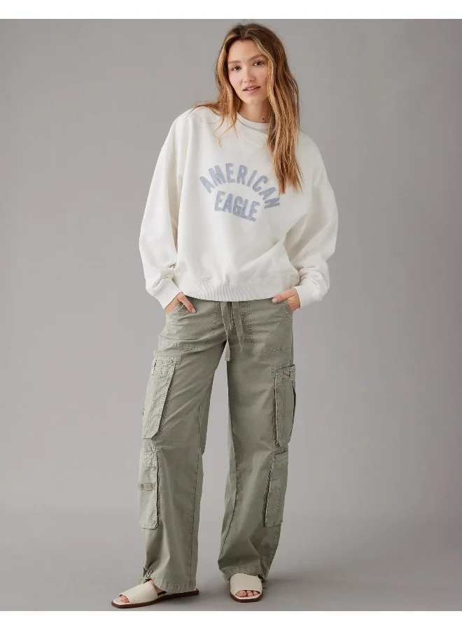 American Eagle AE Crew Neck Graphic Fleece Sweatshirt