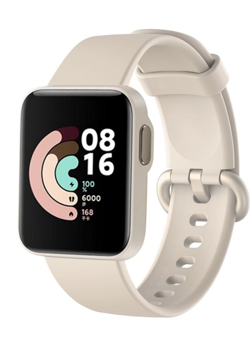 Generic Band For Mi Watch Lite Strap Replacement Sport Silicone Bracelet Correa For XiaoMi Mi Watch Smart Watch Belt Wrist Strap_Beige 