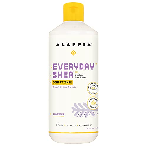 Alaffia EveryDay Shea Conditioner - Normal to Very Dry Hair, Moisturizing Support to Balance pH for Protected, Luxurious Locks with Shea Leaf and Butter, Fair Trade, Lavender, 16 Fl Oz - Image 1