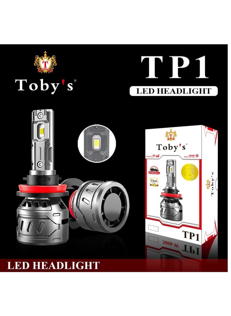 Toby's - 2 Pieces H11 Car LED Headlight Bulbs Original 60W Power 6000 Lumens With Color Temperature 6500K - Image 1