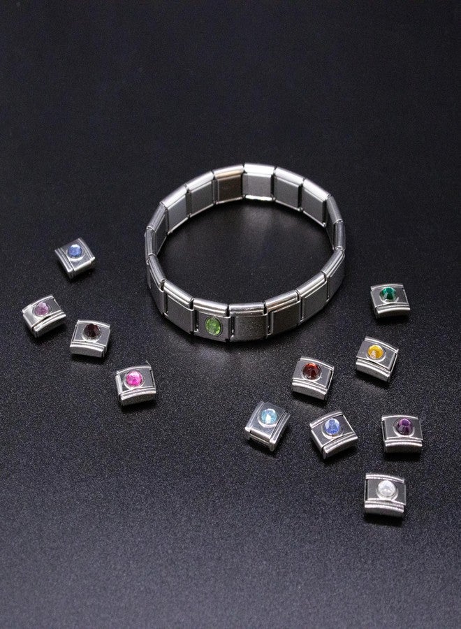 Fablinks Birthstone Italian Charms, Austrian Glass Crystal Birth Stone Charm, 9mm Stainless Steel Links Bracelets Jewelry for Women (August) - Image 5