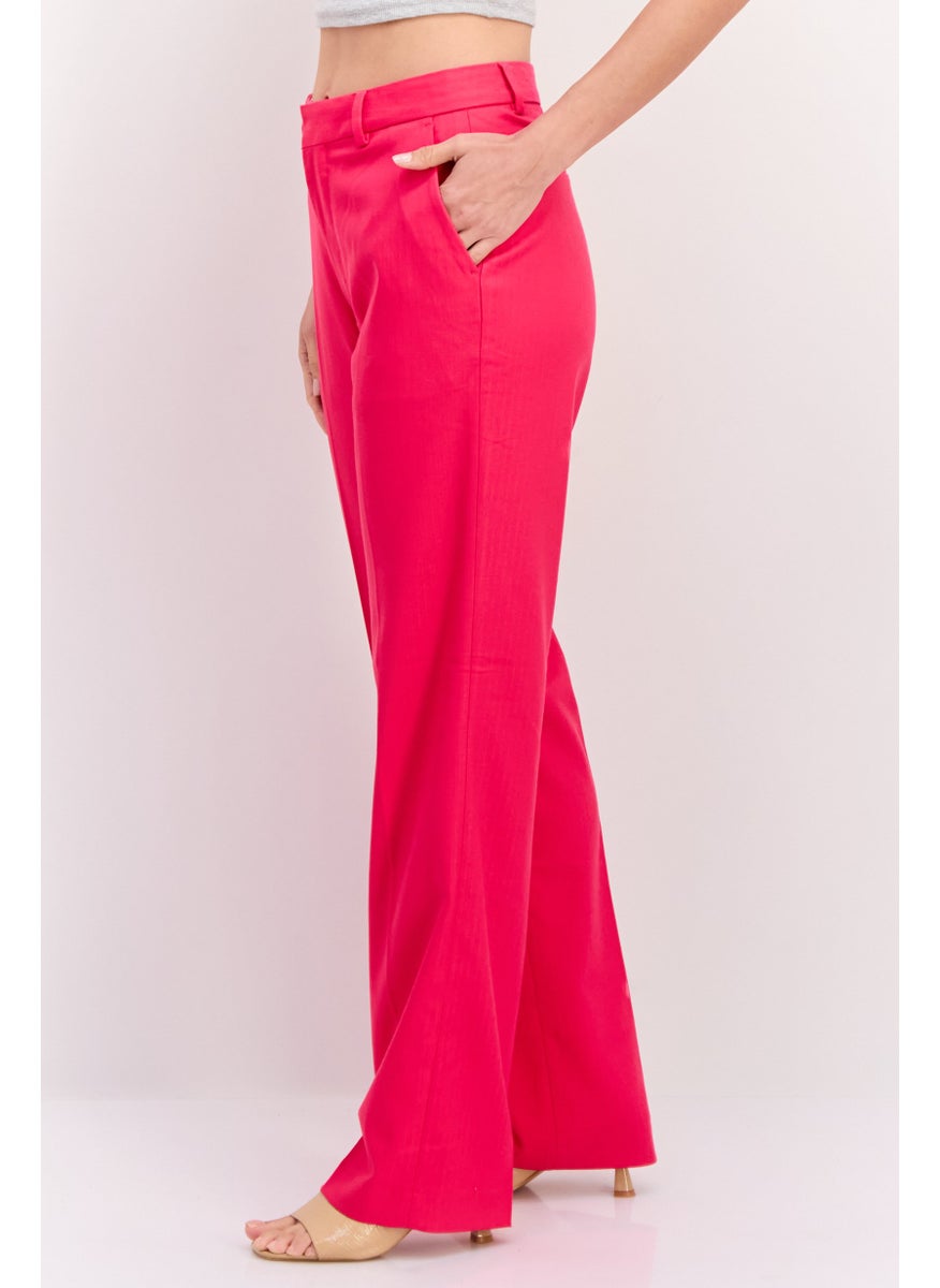 Scotch & Soda Women Regular Fit Solid Straight Leg Pants, Pink  - Image 2