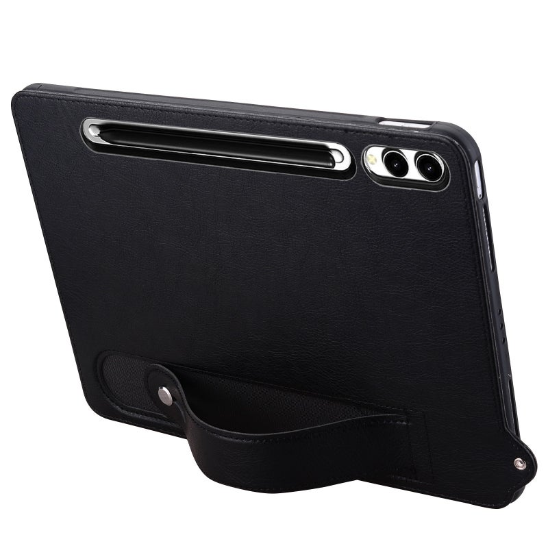 erorex For Samsung Galaxy Tab S10 Ultra/ S11 Ultra Tpu Leather Back Tablet Case With Wristband(Black) - Image 3