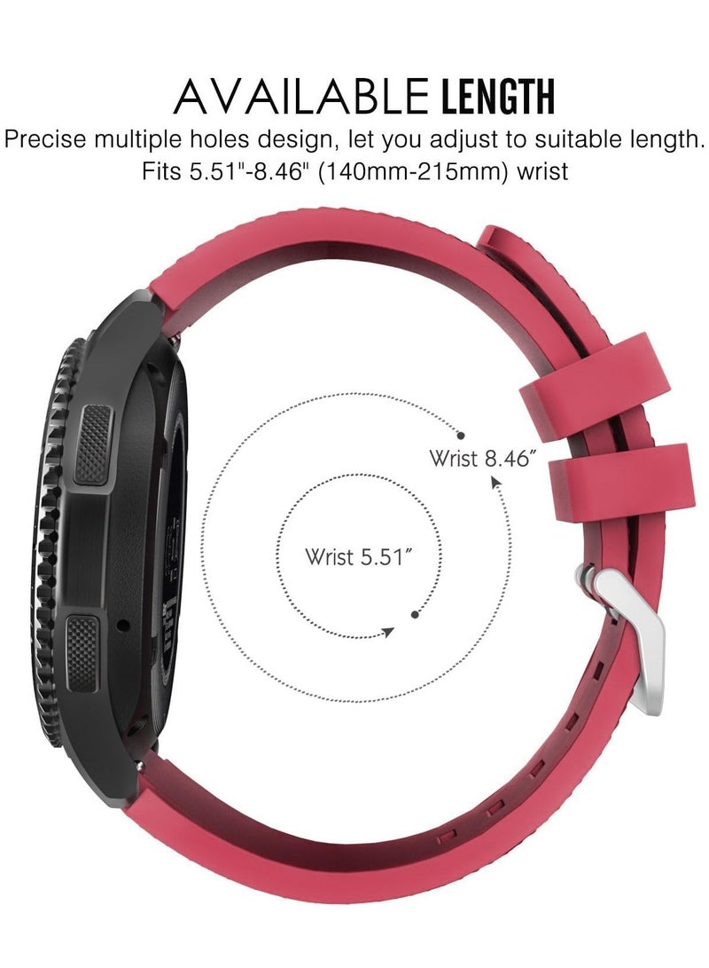 Silicone Band 20MM Strap For Samsung Gear Sport/Watch 6/5/4/5 Pro 45mm/S2 classic/active 2 40mm 44mm/Amazfit GTS/2/2e/GTS3/3 Pro/2 Mini/3 Mini/Bip 3/Bip 3 ProRose red - Image 2