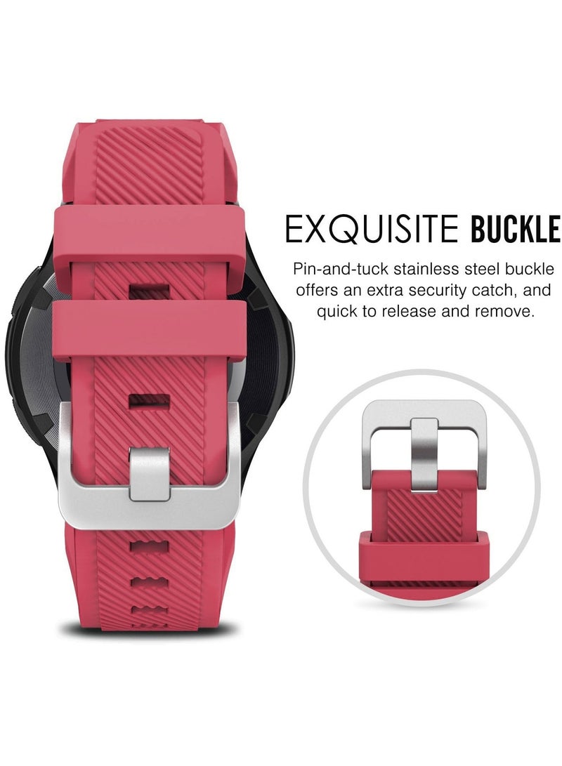 Silicone Band 20MM Strap For Samsung Gear Sport/Watch 6/5/4/5 Pro 45mm/S2 classic/active 2 40mm 44mm/Amazfit GTS/2/2e/GTS3/3 Pro/2 Mini/3 Mini/Bip 3/Bip 3 ProRose red - Image 3