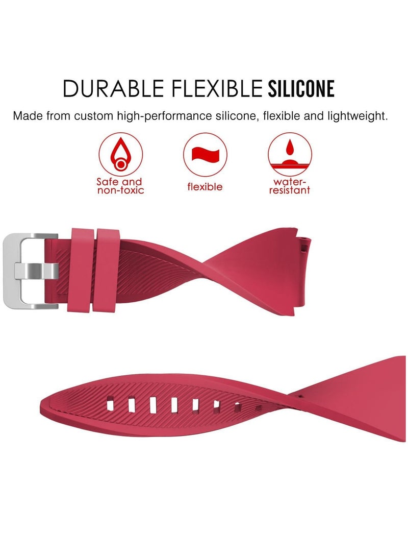 Silicone Band 20MM Strap For Samsung Gear Sport/Watch 6/5/4/5 Pro 45mm/S2 classic/active 2 40mm 44mm/Amazfit GTS/2/2e/GTS3/3 Pro/2 Mini/3 Mini/Bip 3/Bip 3 ProRose red - Image 4