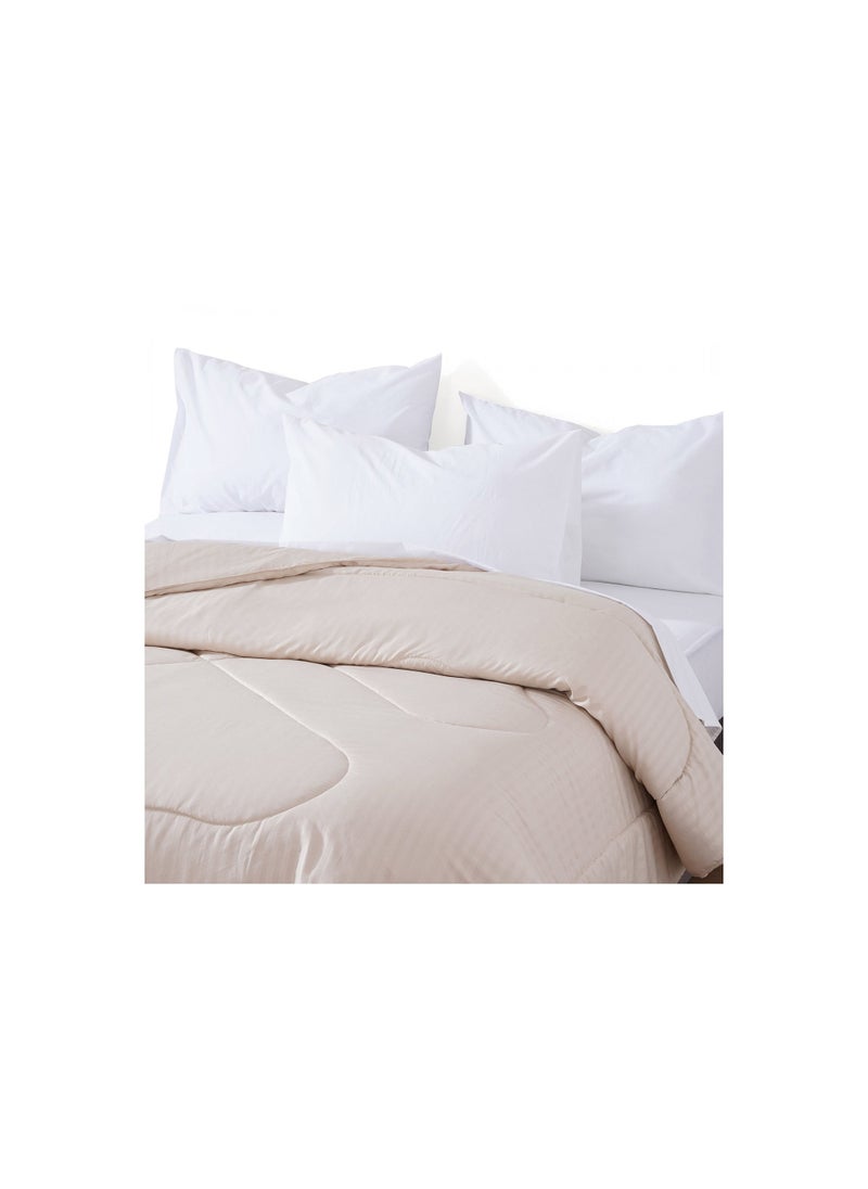 Pan Home لحاف ستريا مخطط من الألياف الدقيقة الساتان |بيج| بوليستر|150×220 سم - Image 3