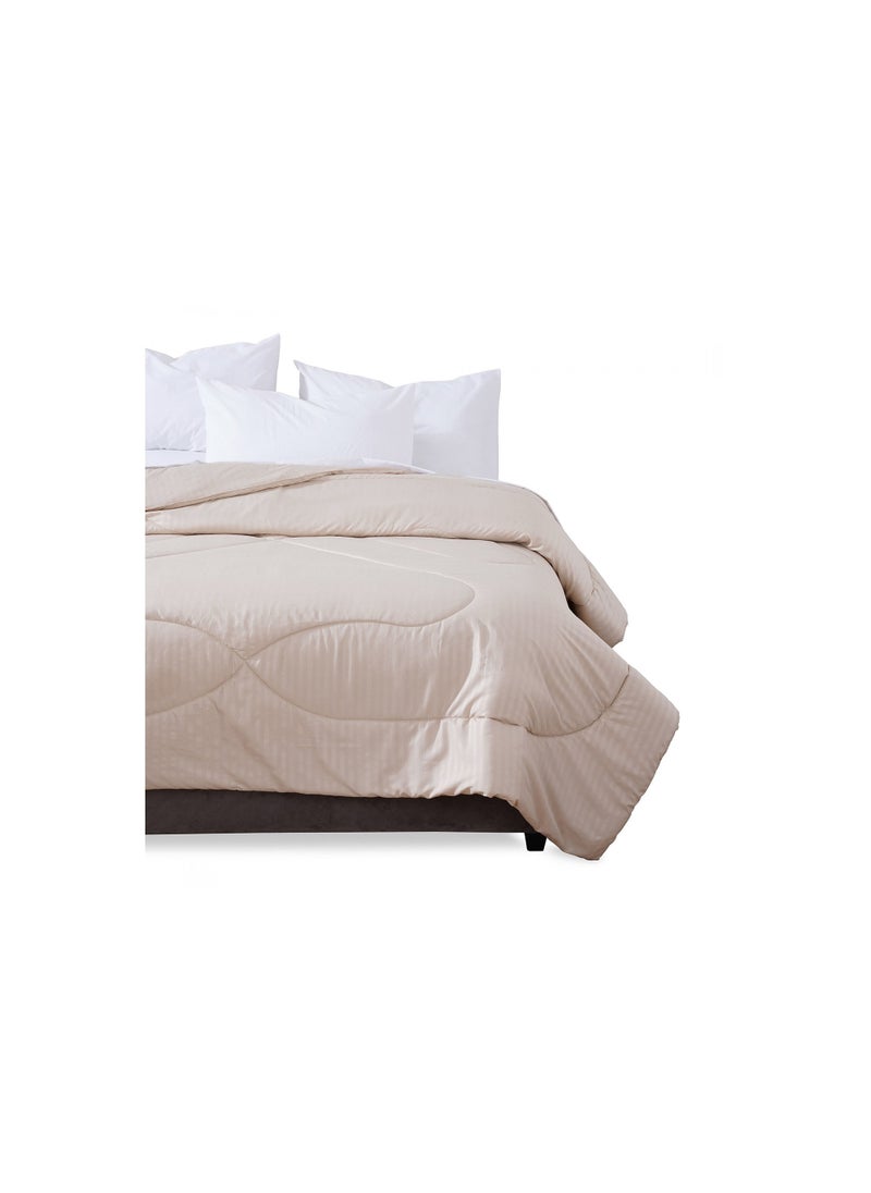 Pan Home لحاف ستريا مخطط من الألياف الدقيقة الساتان |بيج| بوليستر|150×220 سم - Image 2