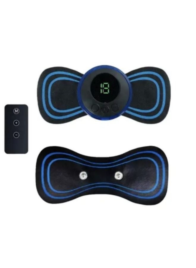 Mini Electric Massager Portable Pulse Muscle Stimulator Neck Cervical Massage Patch with Remote - Image 1