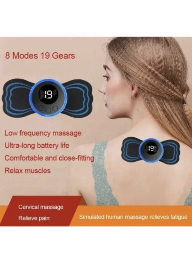 Mini Electric Massager Portable Pulse Muscle Stimulator Neck Cervical Massage Patch with Remote - Image 5