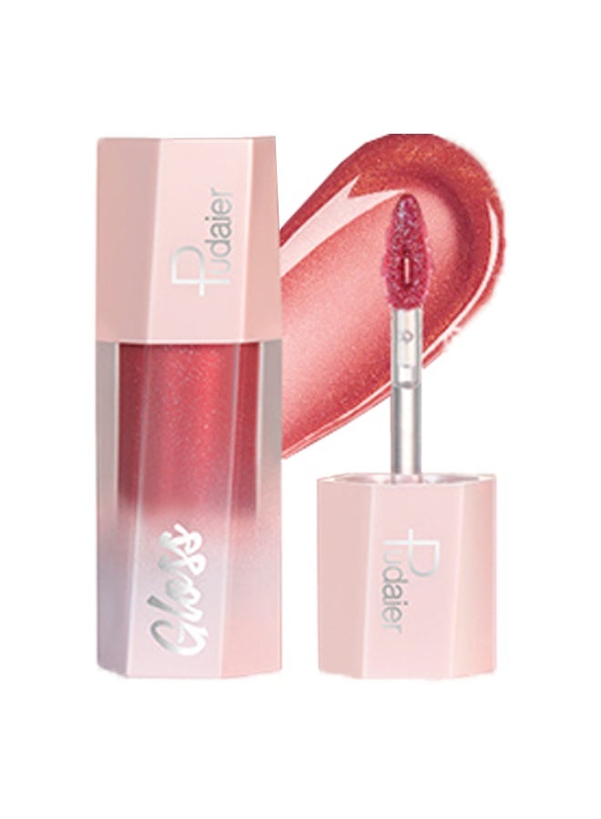 pudaier Ultra Glossy Lip Gloss Diamond Matte Lip Oil Gloss Glitter Metallic Liquid Lipstick Glitter Shimmer Lip Glaze Shimmery Finish High Pigment Long Lasting Lip Gloss Tint Makeup #07 - Image 1
