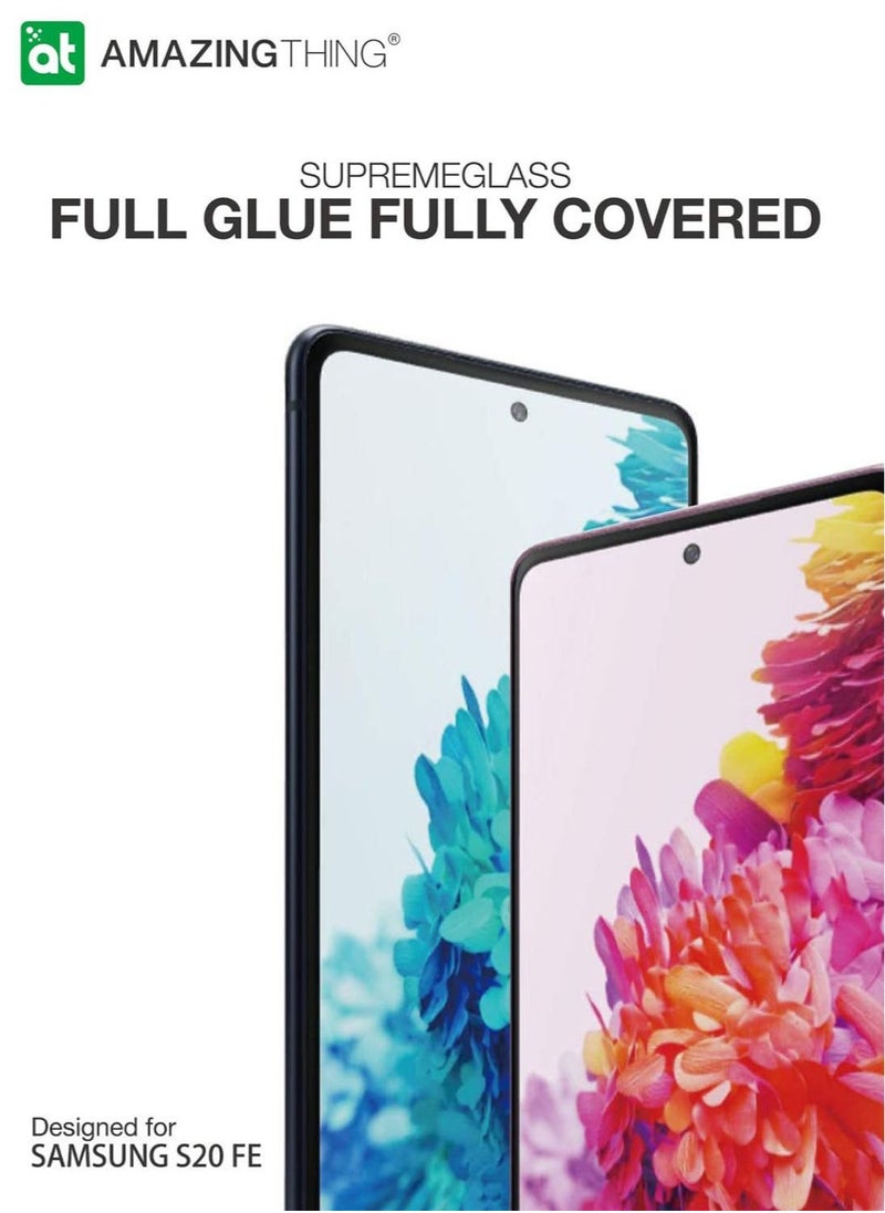 Fully Covered 2.5D Supreme Tempered Glass Screen Protector for Samsung Galaxy S20 FE -  Ex Bullet Fingerprint Sensor Compatible