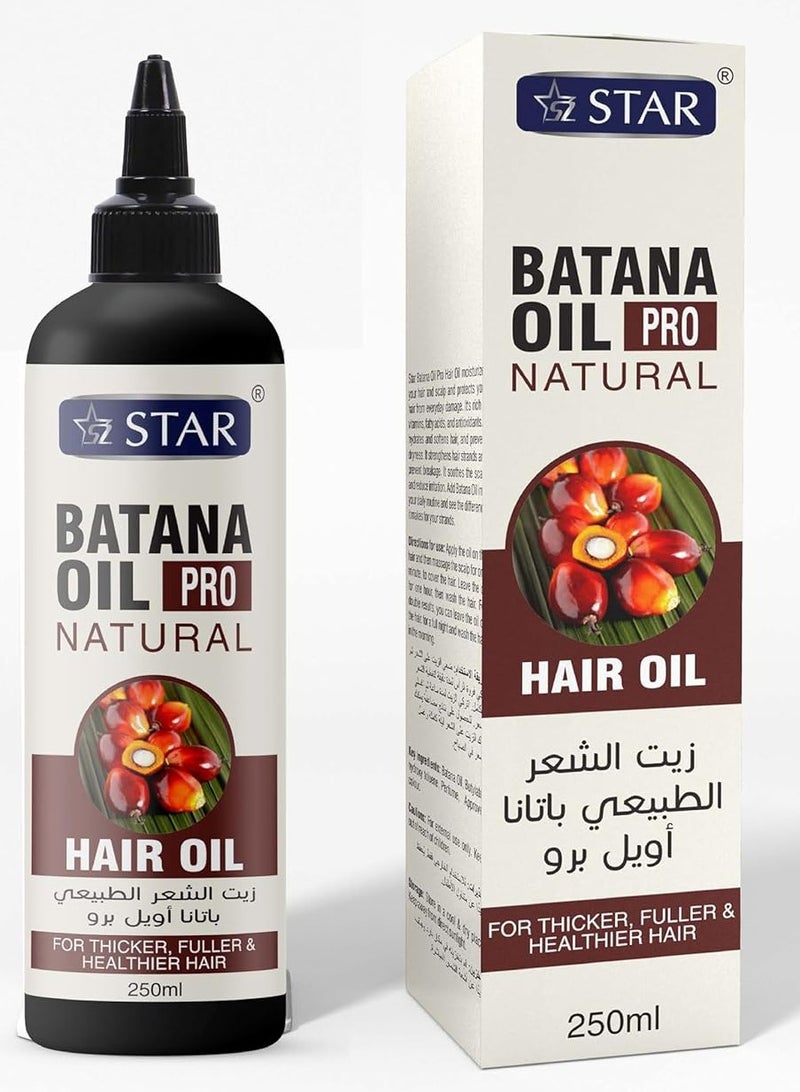 SZ Star Batana Hair Oil 250ml - Leave In Treatment for Hair Growth & Repair - Strengthens Roots, Reduces Breakage, Restores Shine & Moisture - Lightweight Formula for Men & Women - Image 1