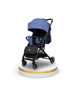 Nurtur Baby Stroller 0 To 36 Months Storage Basket One -Hand Fold Design 5 Point Safety Harness Eva Wheels Black Blue  - Image 1