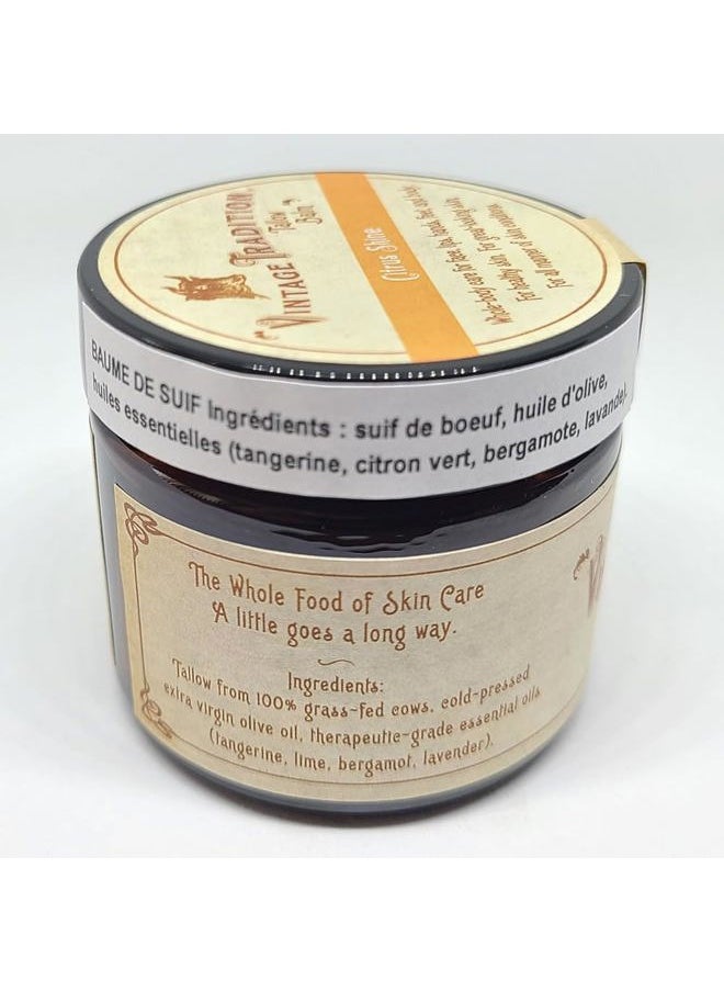 vintage tradition - Beef Tallow All Purpose Balm – Healing, Hydrating Citrus Oil Skin Care Salve Replaces Body Lotion, Hand Cream, More – Essential Oil, Olive Oil, and Grass-Fed Tallow, 2 fl. oz. - Image 1