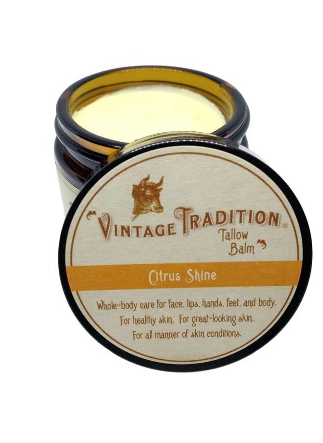 vintage tradition - Beef Tallow All Purpose Balm – Healing, Hydrating Citrus Oil Skin Care Salve Replaces Body Lotion, Hand Cream, More – Essential Oil, Olive Oil, and Grass-Fed Tallow, 2 fl. oz. - Image 1