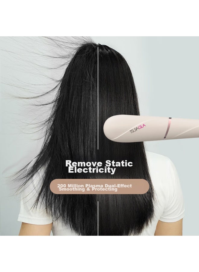 TSUYAGLA Cuiya Straight Hair Brush With Negative Ion Quick Heating Styling Brush, 4 Rows Dense Teeth, 2 Billion Negative Ions For Quick Styling Without Damaging Hair, Removes Static Electricity T601 White Valentine's Day Gift - Image 1