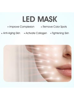 Excefore LED Light Therapy Mask, Light Therapy Acne Treatment LED Mask, 3 Color LED Face Mask Light Therapy Facial Treatment, Therapy Mask for Acne Fine Lines Wrinkles & Rosacea  - Image 2