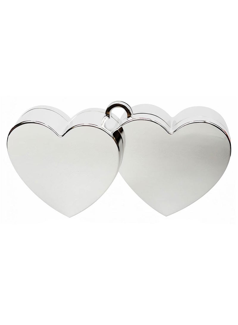 Balloon Weight Hearts Silver Plastic Decorative