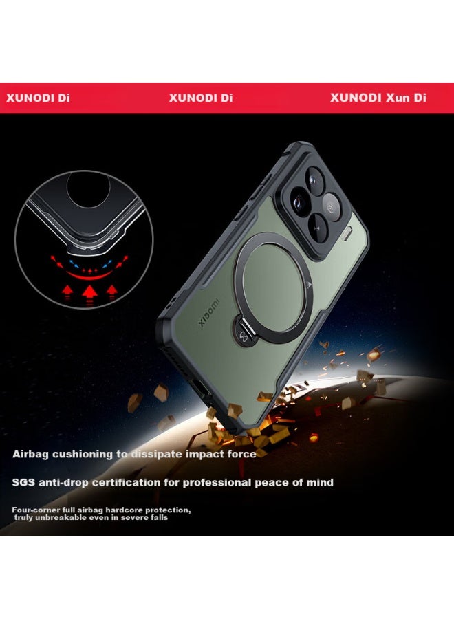 Xundd 360° Rotating Stand Magnetic Adsorption Protective Case For Xiaomi 15, Ultra-thin Transparent High-end Protection Case With Lens Cover For Xiaomi 15, Men And Women - Image 3