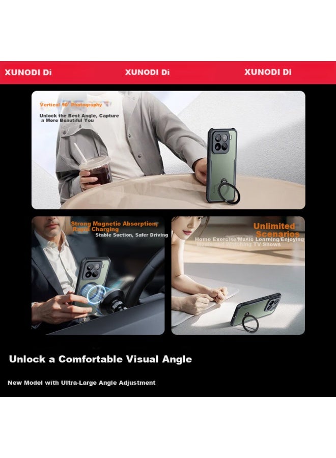 Xundd 360° Rotating Stand Magnetic Adsorption Protective Case For Xiaomi 15, Ultra-thin Transparent High-end Protection Case With Lens Cover For Xiaomi 15, Men And Women - Image 5