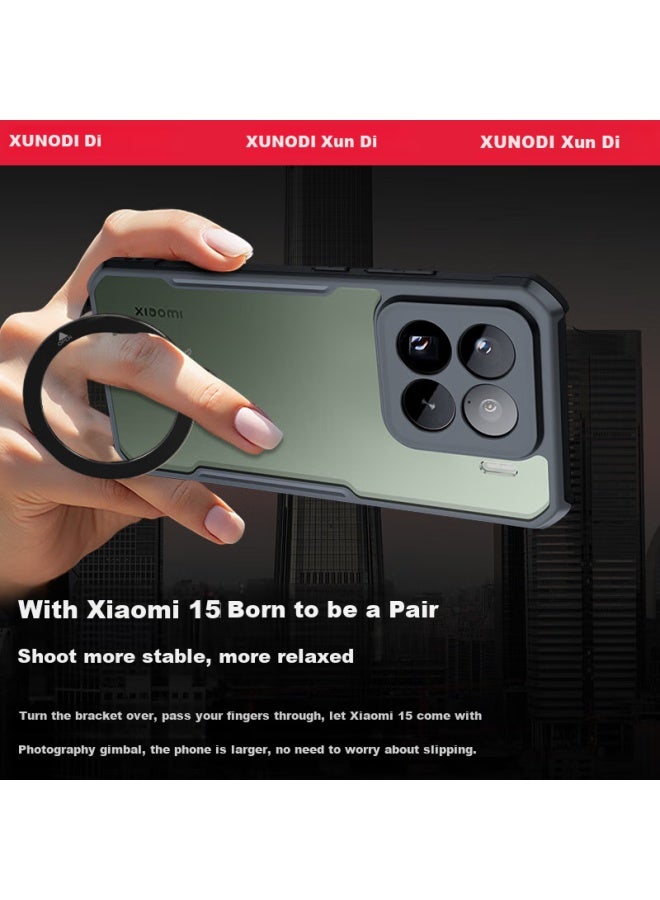 Xundd 360° Rotating Stand Magnetic Adsorption Protective Case For Xiaomi 15, Ultra-thin Transparent High-end Protection Case With Lens Cover For Xiaomi 15, Men And Women - Image 4