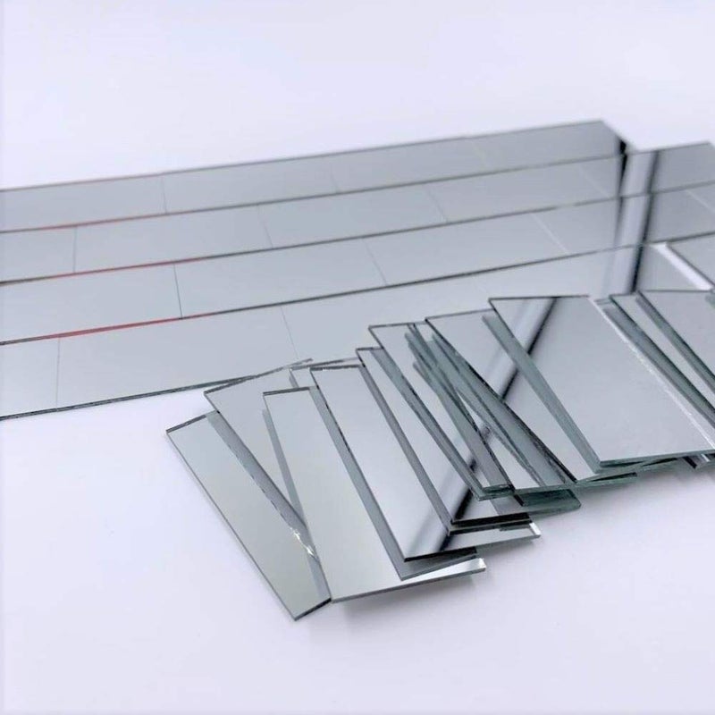 NUORUI 1 x 2 Glass Mosaic Rectangles BrickShaped Mirror Mosaic Tiles Pack of 60 25 x 50 mm - Image 2
