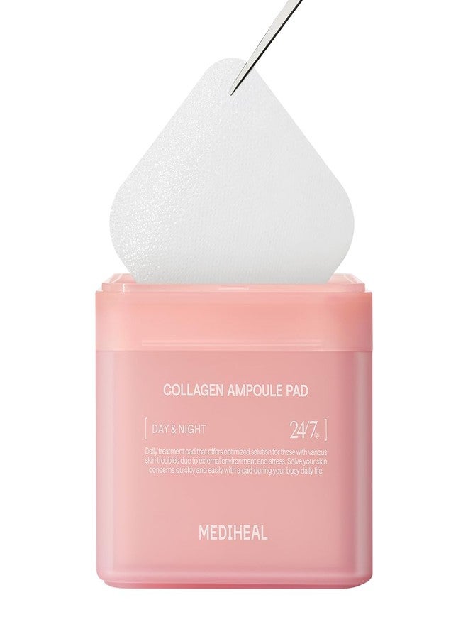 MEDIHEAL Toner Pads - Collagen Ampoule Toner Pad (100 count) with Ceramide - Skin Firming, Restore Elasticity, Deep Hydration - Tighten Wrinkles & Lines - Vegan Moisturizing Fabric, Korean Skin Care - Image 1
