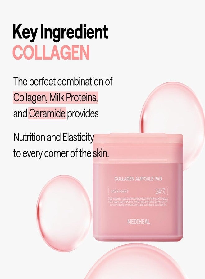 MEDIHEAL Toner Pads - Collagen Ampoule Toner Pad (100 count) with Ceramide - Skin Firming, Restore Elasticity, Deep Hydration - Tighten Wrinkles & Lines - Vegan Moisturizing Fabric, Korean Skin Care - Image 4