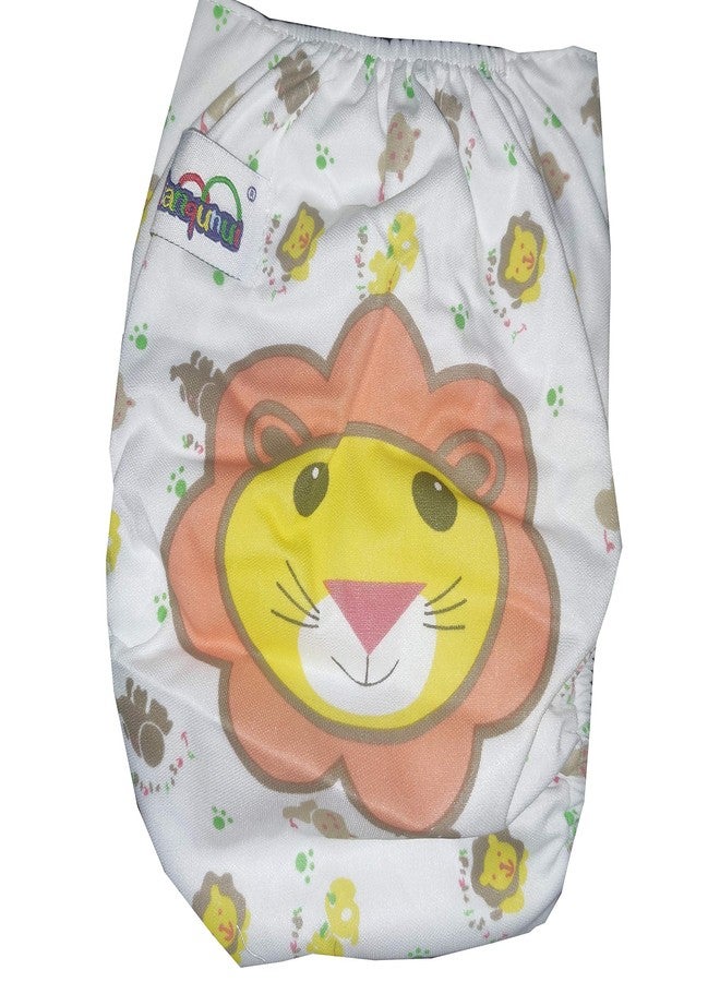 Crawl'in Baby Cloth Diaper Pants Adjustable Reusable Washable Printed Button Diaper For Babies/Infants/Toddlers (Age 0 to 2 Years) (Assorted Colours & Prints) (Lion Print) - Image 1