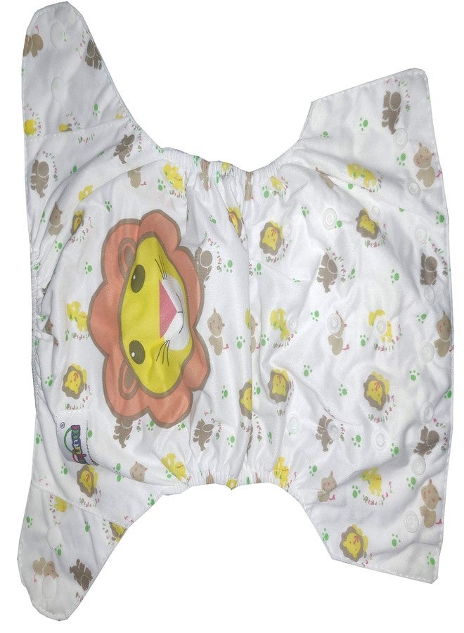 Crawl'in Baby Cloth Diaper Pants Adjustable Reusable Washable Printed Button Diaper For Babies/Infants/Toddlers (Age 0 to 2 Years) (Assorted Colours & Prints) (Lion Print) - Image 3
