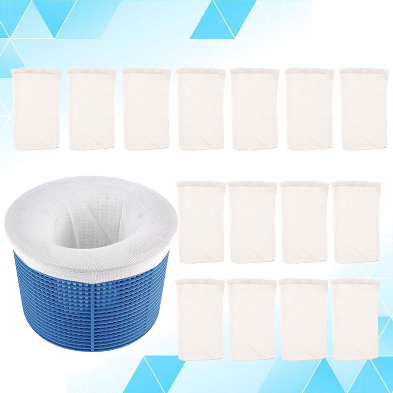 16Pcs Practical Swimming Pool Filter Basket and Filter Socks Pool Garbage Set Swimming Pool Supplies ( , 1pc Basket, 15pcs Filter Socks) - Image 3