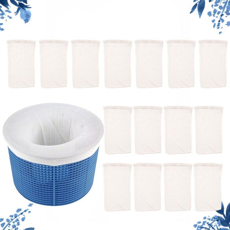 16Pcs Practical Swimming Pool Filter Basket and Filter Socks Pool Garbage Set Swimming Pool Supplies ( , 1pc Basket, 15pcs Filter Socks) - Image 5