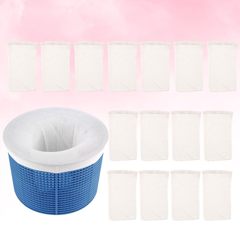 16Pcs Practical Swimming Pool Filter Basket and Filter Socks Pool Garbage Set Swimming Pool Supplies ( , 1pc Basket, 15pcs Filter Socks) - Image 1