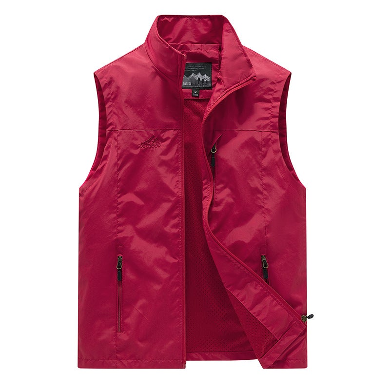 Multi-Pocket Workwear Vest New Style Men'S Summer Thin Sleeveless Waistcoat Men'S Casual Vest Jacket Men'S - Image 1