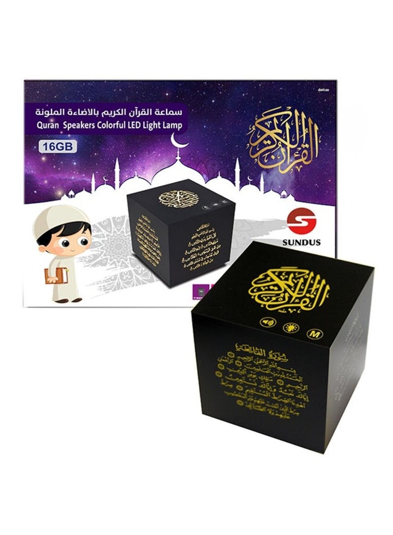 سندس سماعة قرآن كريم مطبوعة مع إضاءة ملونة أسود 9 سم - Image 2