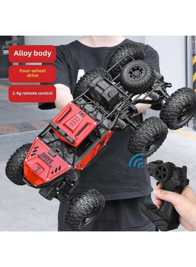 Oversized Remote Control Car Drift Off-Road Vehicle Four-wheel Drive Climbing Big Foot High Speed Racing Boy Charging Toy Car-Color:Extra Large High-speed Six-wheel Climbing Car [alloy Version] Elegant Red-Scale:With Two Sets Of Rechargeable Lithium Batteries + Charging Cable + Screwdriver  - Image 1