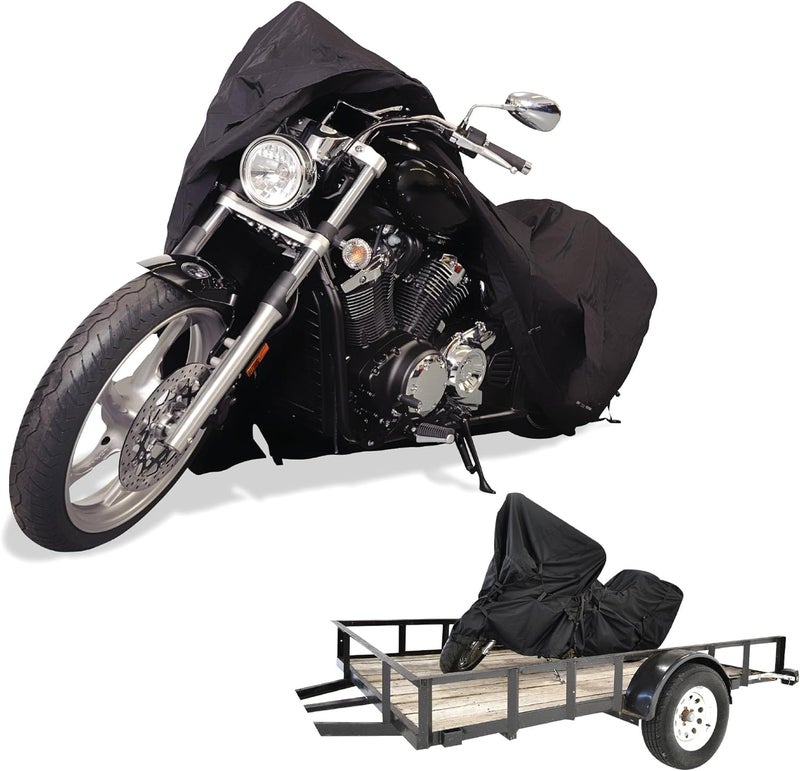 Budge Trailerable Motorcycle Cover for Motorcycles up to 114" Long - Black Polyester - Image 1