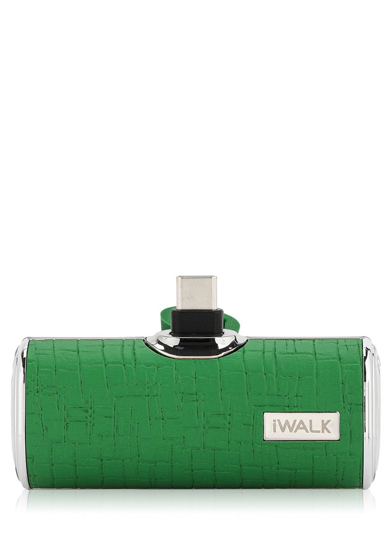 آيووك بنك الطاقة المحمول الصغير المحمول iWALK بنك الطاقة 4500 مللي أمبير في الساعة، من النوع C-جلد-أخضر - Image 1