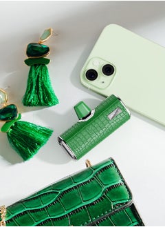 iWalk iWALK Small Portable Power Bank 4500mAh Power Bank, C-Type Leather-Green  - Image 5