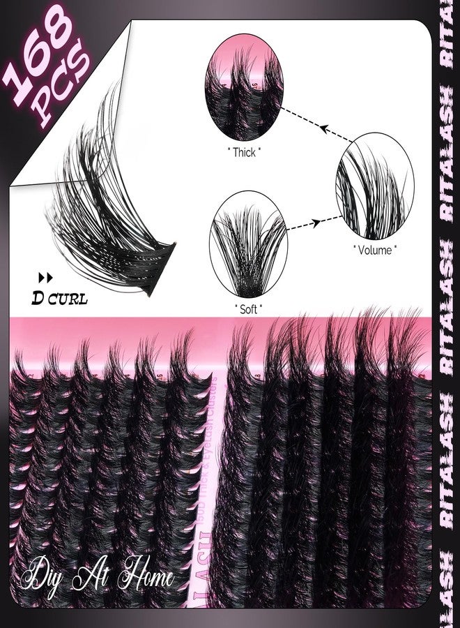 RITALASH Lash Clusters Kit 3D Effect Volume Lashes Clusters Kit Cluster Eyelash Extensions Pestañas Postizas Eyelashes D Curl Eyelash Clusters Kit with Lash Bond&Seal,Lash Tweezers,brush(150D Lash Kit,12-22mm) - Image 3