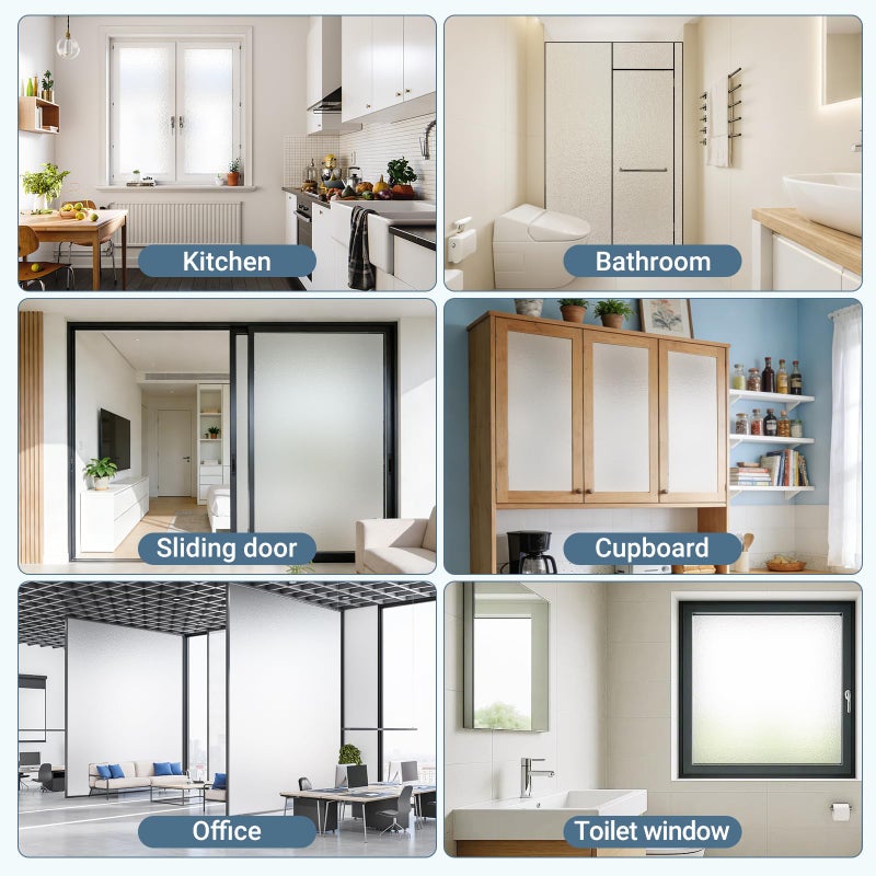 Lovepea Pure Frosted Glass Window Privacy Film 24 Hour Two Way Privacy, Removable, Static Cling, Ideal for Privacy scenarios Such as Home Office Doors and Windows (17.5 x 78.7 Inch) - Image 3