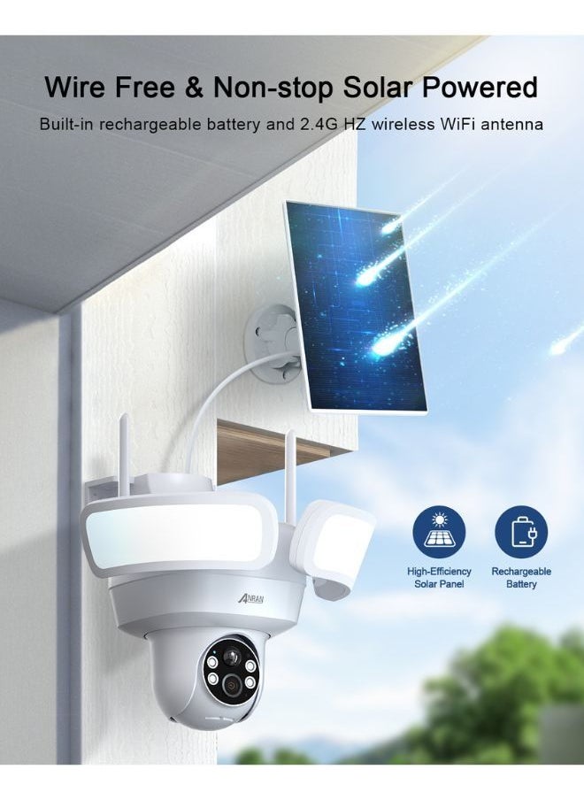 ANRAN - 2K Wireless Solar Outdoor 3MP Camera with Bright LED Floodlights - Image 1