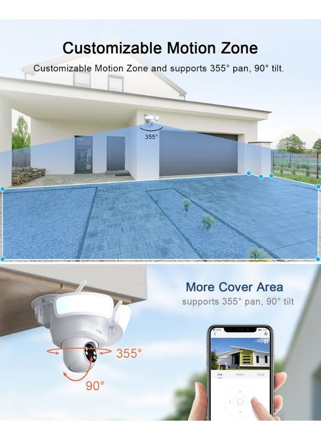 ANRAN - 2K Wireless Solar Outdoor 3MP Camera with Bright LED Floodlights - Image 1