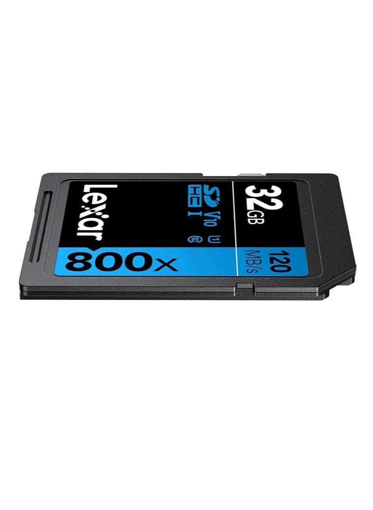 Lexar Professional 32GB 800X PRO SDHC UHS-I Memory Card – Up to 150MB/s Read, 45MB/s Write, Class 10, V10, U1 High-Speed Flash Card for DSLR, Mirrorless, Camcorder, Full HD Video (LSD0800P032G-BNNNG) 32 GB - Image 2