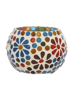 Webelkart WebelKart Set of 4 Mosaic Glass Tealight Votive Candle Holder with Tea Light Candles for Indoor Outdoor Decoration- Christmas Decoration Items-Christmas Candle holder (Multicolor, Glass) Mix Designs  - Image 3