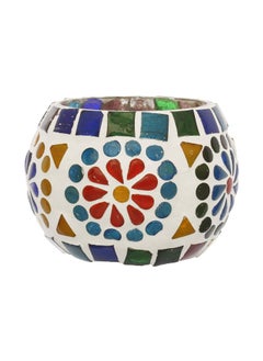 Webelkart WebelKart Set of 4 Mosaic Glass Tealight Votive Candle Holder with Tea Light Candles for Indoor Outdoor Decoration- Christmas Decoration Items-Christmas Candle holder (Multicolor, Glass) Mix Designs  - Image 4
