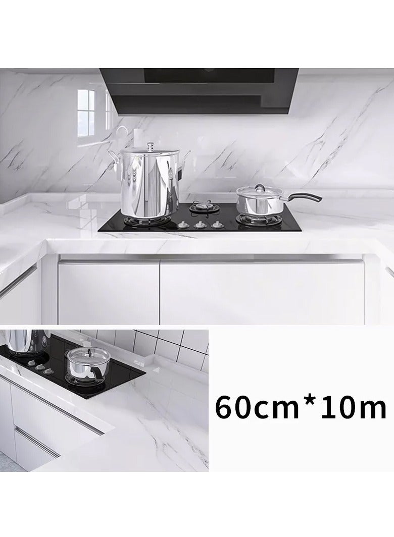 KINGMAZI Kitchen Countertop Self-Adhesive Waterproof Wallpaper 60cm*10m White - Image 2